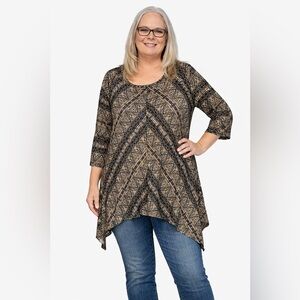 French Laundry Intricately Patterned Tunic, Long, Size Medium.